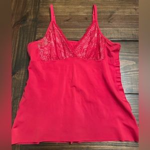 Ruby Ribbon Red Second Skin Lace Cami sz 40